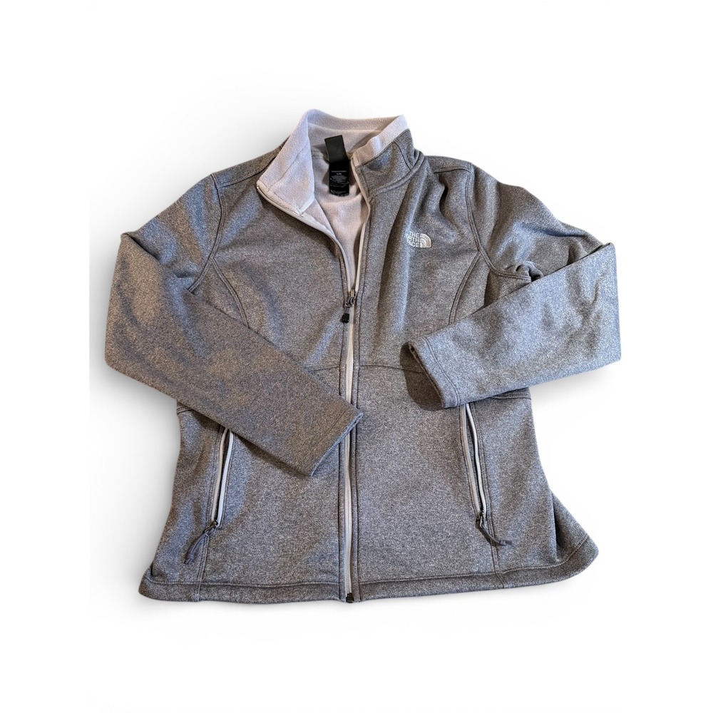 The North Face Agave Full-Zip‎ Jacket Gray Heathered Fleece Women's Size Large